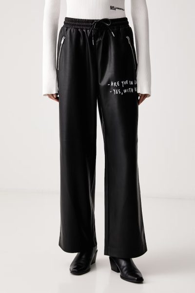 Karl Lagerfeld Jeans  pantaloni pentru femei din imitație de piele x Pietro Terzini