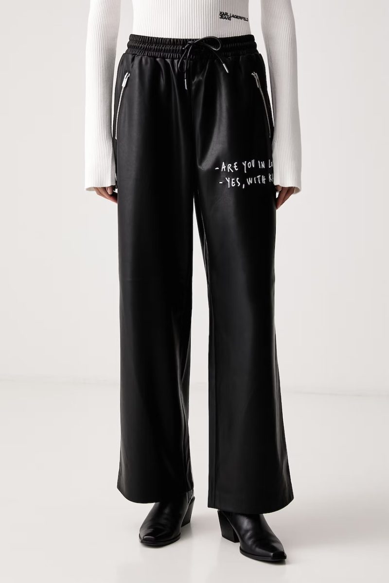 Karl Lagerfeld Jeans  pantaloni pentru femei din imitație de piele x Pietro Terzini